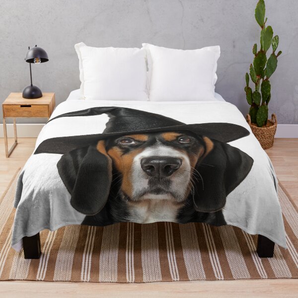 Item preview, Treeing Walker Coonhound dog Wearing Halloween Witch Hat designed and sold by LazyOwlStore.