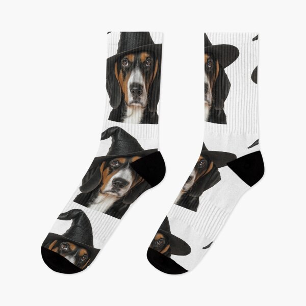 Item preview, Treeing Walker Coonhound dog Wearing Halloween Witch Hat designed and sold by LazyOwlStore.