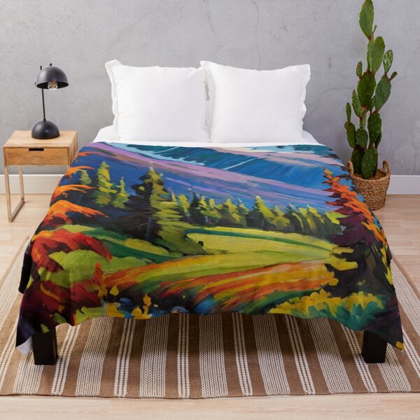 Item preview, landscape, autumn, forest, river, nature, mountains designed and sold by DonnaBlankaArt.