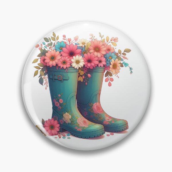 Item preview, Blooming cute flowers in a gumboots designed and sold by Kalpa.