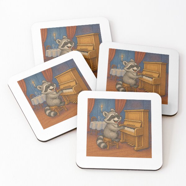 Artikelvorschau, Waschbär Pianist - Classic Tunes Tee entworfen und verkauft von Fleetwood1994.
