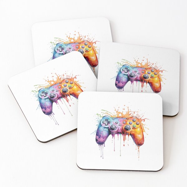 Item preview, Color Splash Gamer – Artistic controller with a color explosion design designed and sold by LevelUpDark.