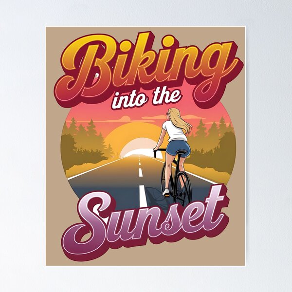 Item preview, Biking into the sunset - Im two tired - Dirt biking - Gravel biking - E biking - Beach biking - Biking summer designed and sold by JansenGS.