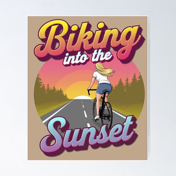 Item preview, Biking into the sunset - Im two tired - Dirt biking - Gravel biking - E biking - Beach biking - Biking summer designed and sold by JansenGS.