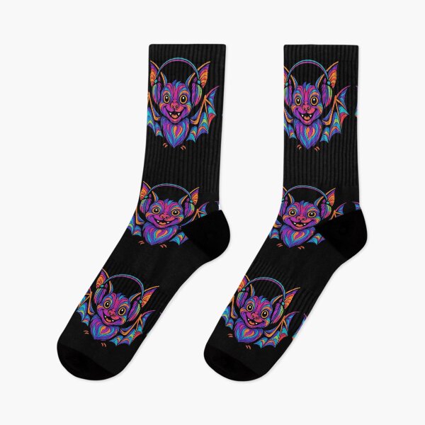 Item preview, Psychedelic Bat with Headphones designed and sold by Ambient Mind Design.
