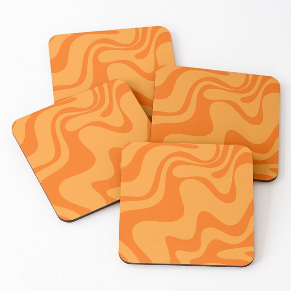 Item preview, Retro Liquid Swirl Abstract Pattern 2 in Double Orange designed and sold by kierkegaard.