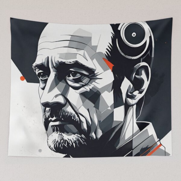Item preview, man, biorobot, beautiful, portrait, designed and sold by DonnaBlankaArt.