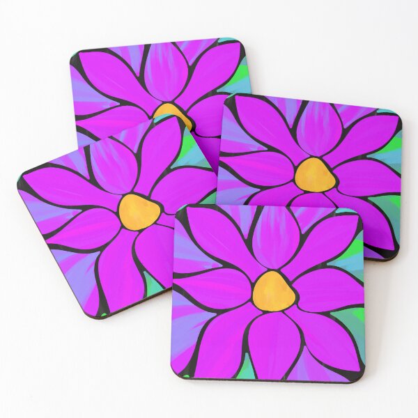 Item preview, Big pink purple abstract flower painting  designed and sold by MindfulArtSandy.