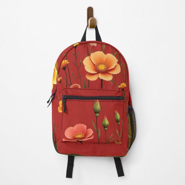 Item preview, Wildflowers and a Yellow Rose to the Right #2 - Candy Apple Red Background #5010CRD designed and sold by Wildflower Rose.