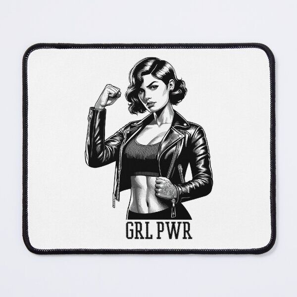 Item preview, Strong Woman GRL PWR Rockabilly Leather Jacket Gift designed and sold by Pineapple-Tree.