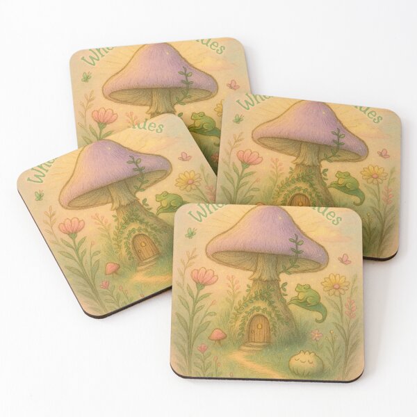 Item preview, Where Magic Hides – Cozy Pastel Fairy Home Under a Mushroom Art designed and sold by Laugh & Rewind .