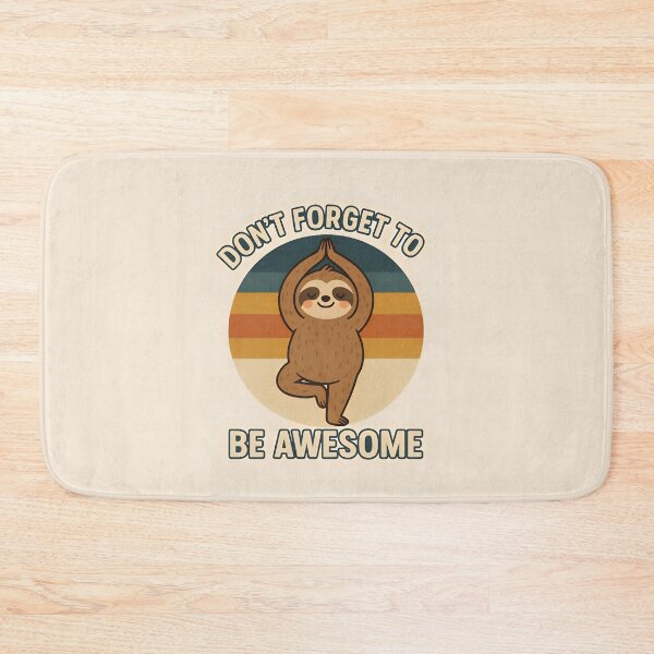 Item preview, Retro Sloth Yoga Motivation - Stay Awesome designed and sold by Amr Siam.