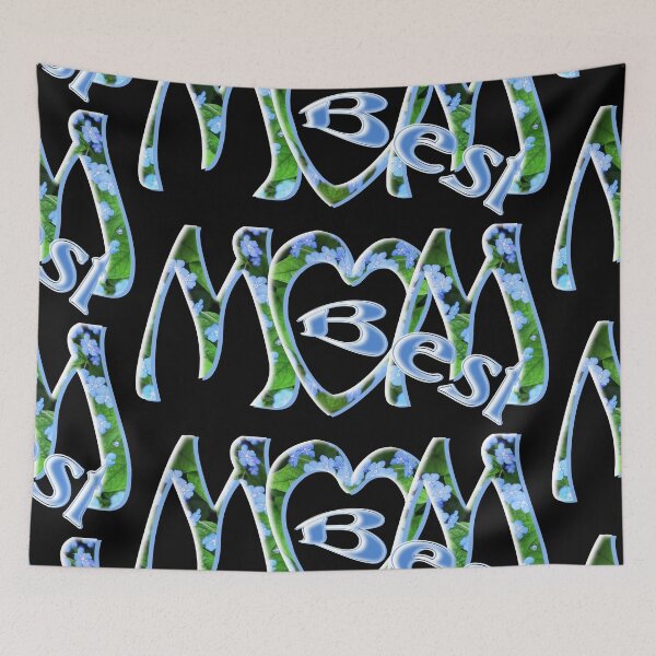 Item preview, best mom with heart and forget-me-not designed and sold by MyREDBlack.