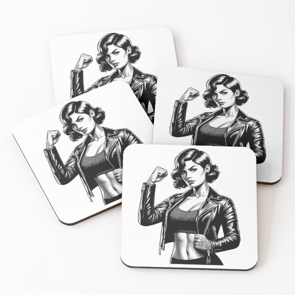 Item preview, Strong Cool Woman Rockabilly Leather Jacket Gift designed and sold by Pineapple-Tree.