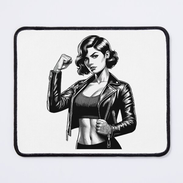 Item preview, Strong Cool Woman Rockabilly Leather Jacket Gift designed and sold by Pineapple-Tree.