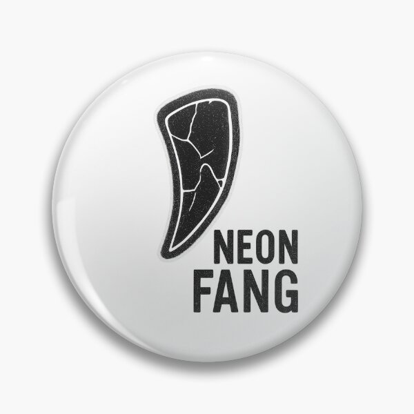 Item preview, Neon Fang – Broken wolf tooth with neon effect | Black and white grunge design designed and sold by AlphaAutomation.