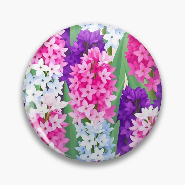 Item preview, Almohada con estampado de flores de jacinto rosa, morado y blanco designed and sold by FestivityFinds.