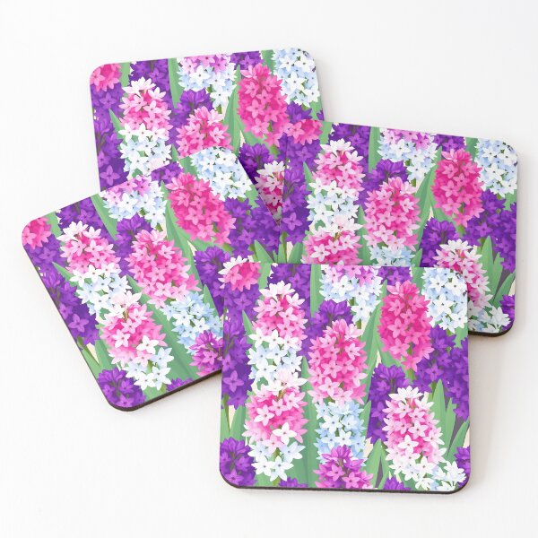 Item preview, Pink, Purple and White Hyacinth Flowers Pattern Pillow designed and sold by FestivityFinds.