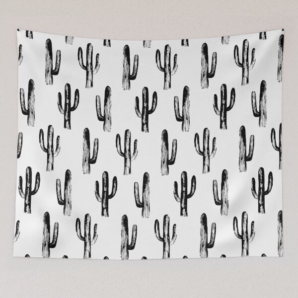 Item preview, Black and white cactus. Modern botanical art. Abstract nature pattern. Cacti illustration designed and sold by Remioni.