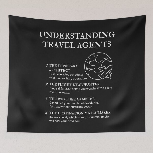 Item preview, Understanding Travel Agents – Funny Vacation Planner Humor – Black designed and sold by PsyFlow35.