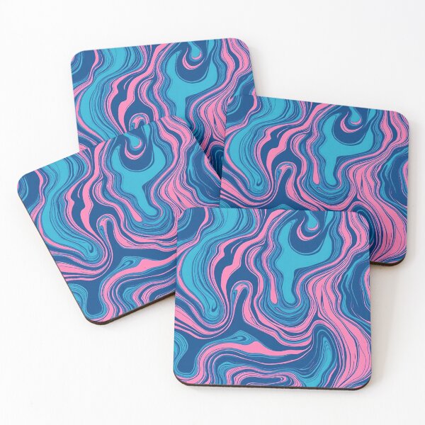 Item preview, Retro Sketchnote Seamless Pattern - Warm Blue and Pink Liquid Brush waves designed and sold by ElixirCraft.