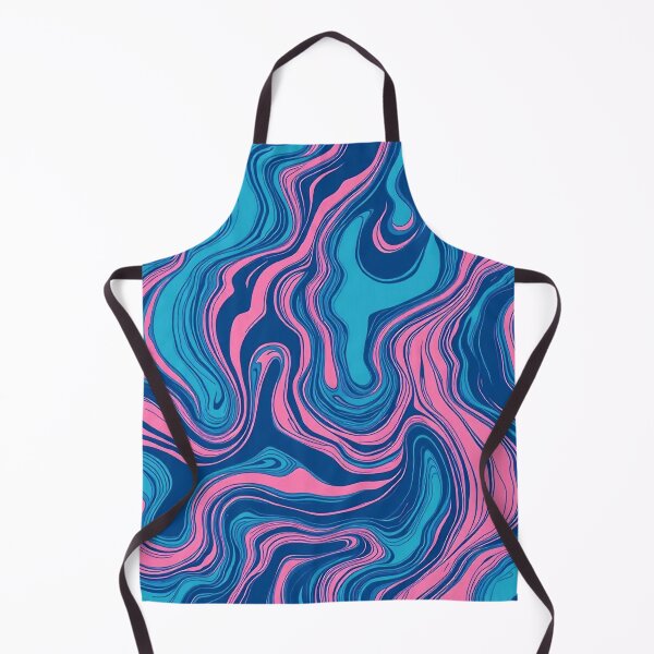Item preview, Retro Sketchnote Seamless Pattern - Warm Blue and Pink Liquid Brush waves designed and sold by ElixirCraft.