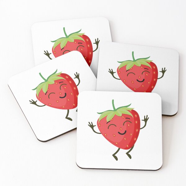 Item preview, Summer Strawberry Smiles Cartoon designed and sold by TiggsnPigsArt.