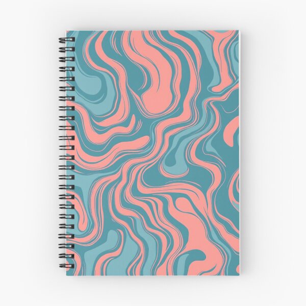Item preview, Wavy Sketchnote Seamless Pattern - Warm Blue or green  and Pink Liquid Brush waves designed and sold by ElixirCraft.