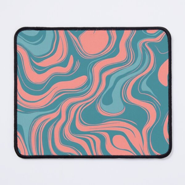 Item preview, Wavy Sketchnote Seamless Pattern - Warm Blue or green and Pink Liquid Brush waves designed and sold by ElixirCraft.