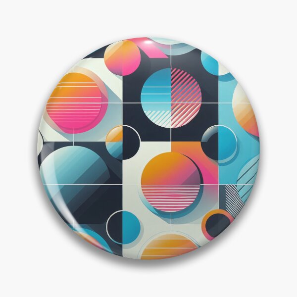 Item preview, Geometric Circles Pattern Fusion 70s and Neon 80s designed and sold by JohnnyVillas.