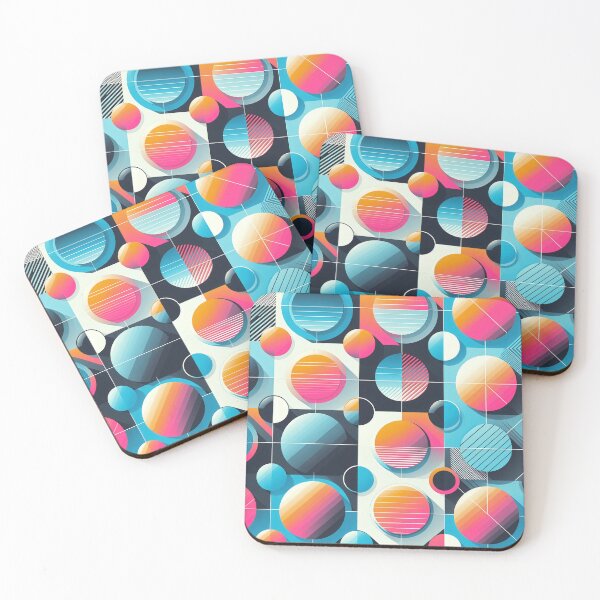 Item preview, Geometric Circles Pattern Fusion 70s and Neon 80s designed and sold by JohnnyVillas.