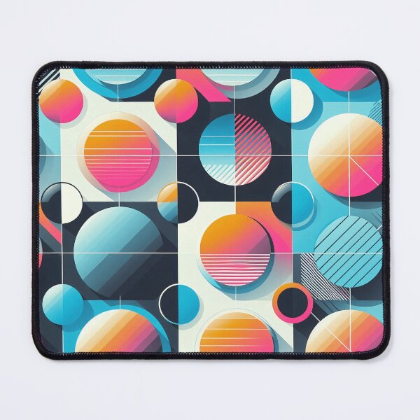 Item preview, Geometric Circles Pattern Fusion 70s and Neon 80s designed and sold by JohnnyVillas.