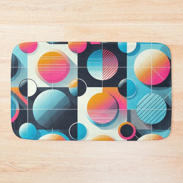 Item preview, Geometric Circles Pattern Fusion 70s and Neon 80s designed and sold by JohnnyVillas.