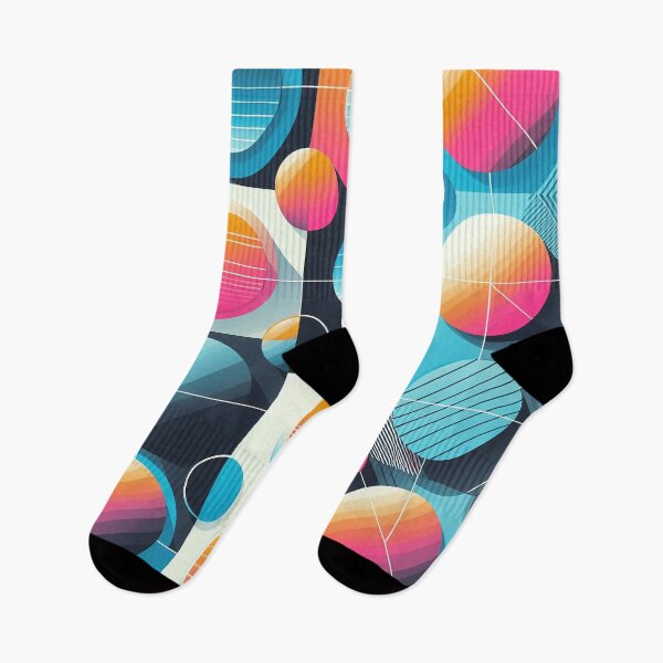 Item preview, Geometric Circles Pattern Fusion 70s and Neon 80s designed and sold by JohnnyVillas.