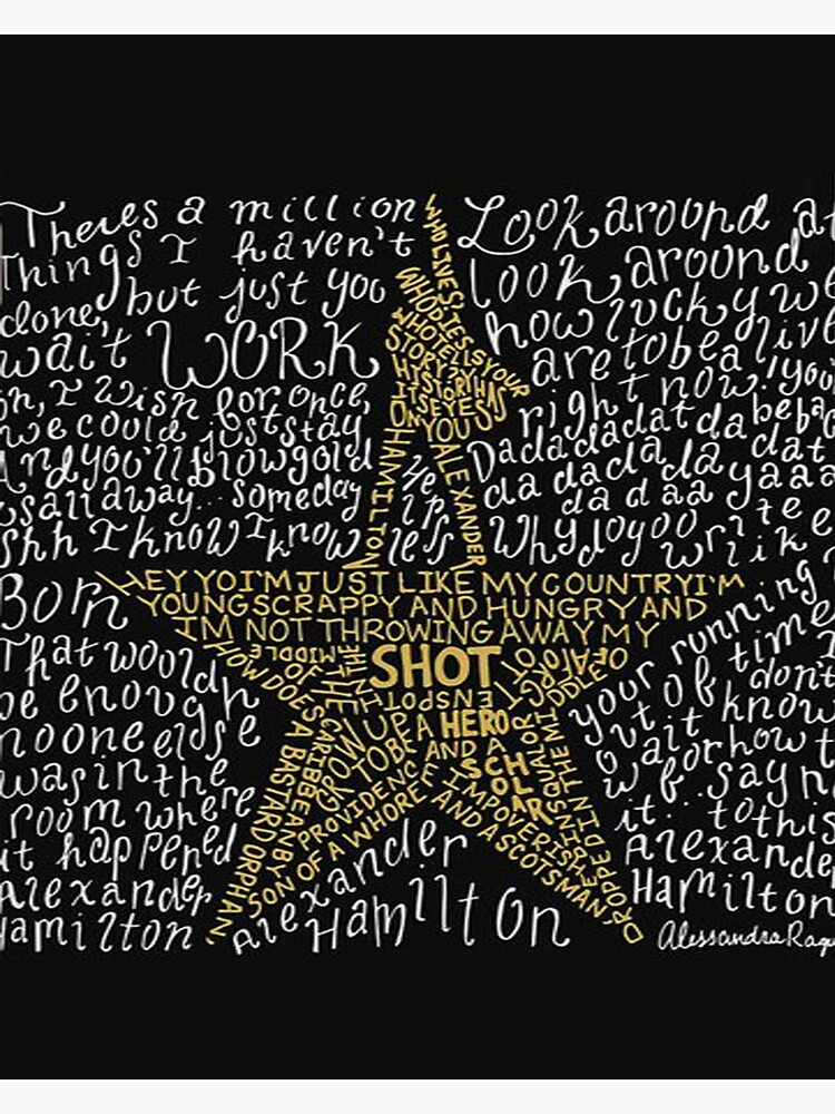 H7227, Hamilton, Musical, Lyrics Art Print