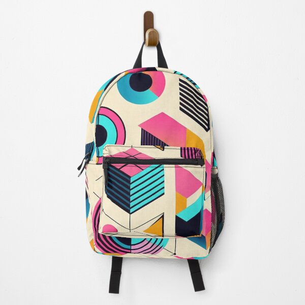 Item preview, Abstract 70s Architecture Inspired Retro Style Pink, Blue and Orange Tones designed and sold by JohnnyVillas.