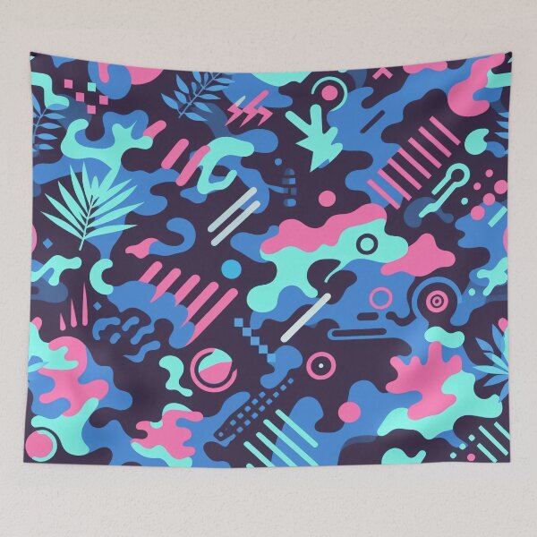 Item preview, Neon Abstract Pattern With Cool Pink and Blue Tones designed and sold by JohnnyVillas.