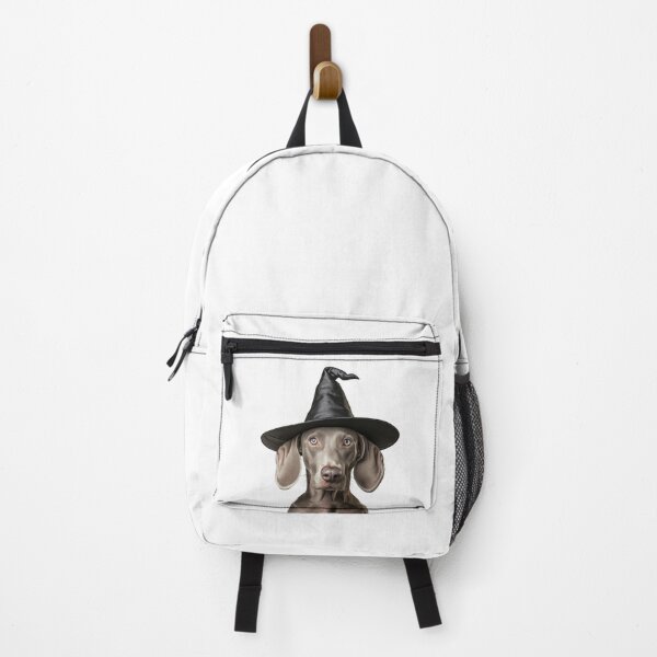 Item preview, Weimaraner dog Wearing Halloween Witch Hat designed and sold by LazyOwlStore.