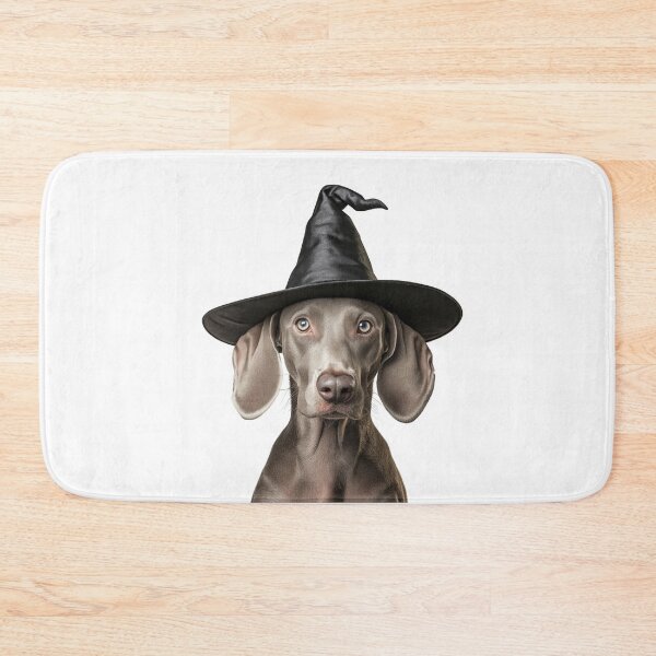 Item preview, Weimaraner dog Wearing Halloween Witch Hat designed and sold by LazyOwlStore.