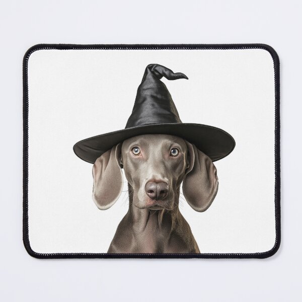 Item preview, Weimaraner dog Wearing Halloween Witch Hat designed and sold by LazyOwlStore.