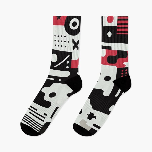 Item preview, Geometric Futuristic Pattern in Black, Red and White tones designed and sold by JohnnyVillas.