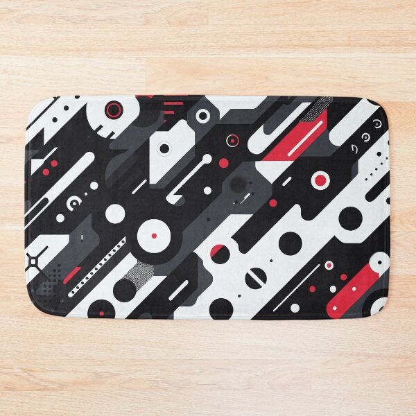 Item preview, Geometric Futuristic Diagonal Pattern in Black, Red and White tones designed and sold by JohnnyVillas.