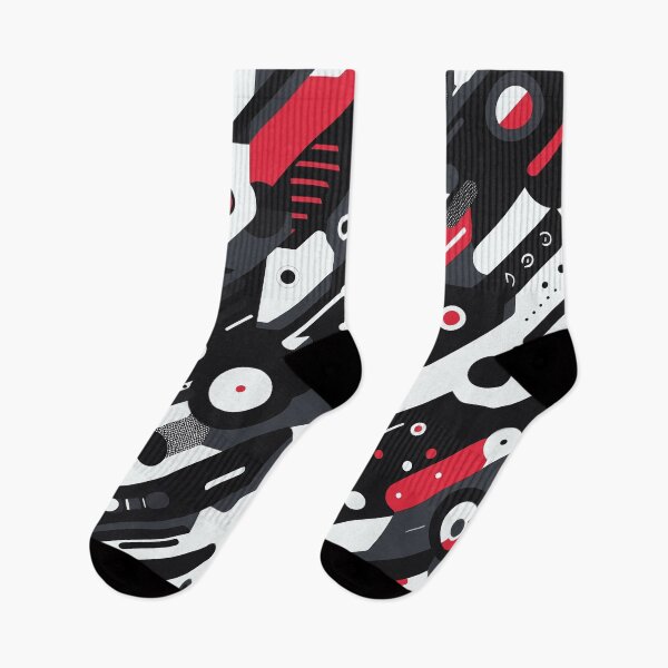 Item preview, Geometric Futuristic Diagonal Pattern in Black, Red and White tones designed and sold by JohnnyVillas.