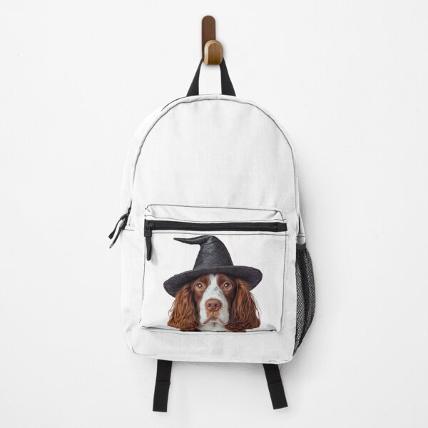 Item preview, Welsh Springer Spaniel dog Wearing Halloween Witch Hat designed and sold by LazyOwlStore.