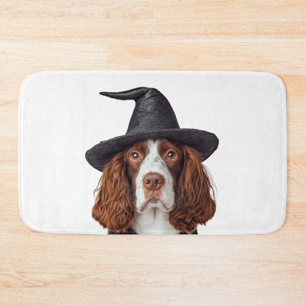 Item preview, Welsh Springer Spaniel dog Wearing Halloween Witch Hat designed and sold by LazyOwlStore.