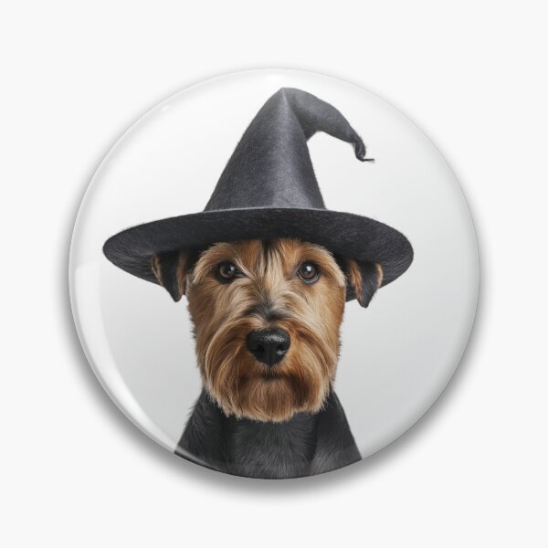 Item preview, Welsh Terrier dog Wearing Halloween Witch Hat designed and sold by LazyOwlStore.