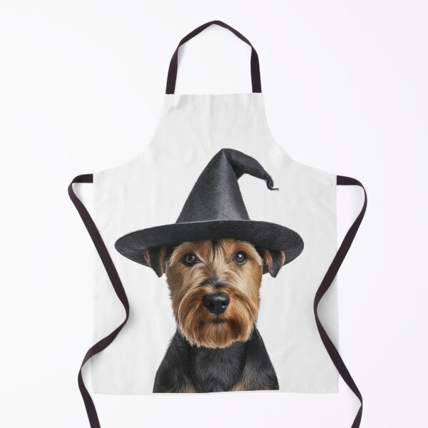 Item preview, Welsh Terrier dog Wearing Halloween Witch Hat designed and sold by LazyOwlStore.