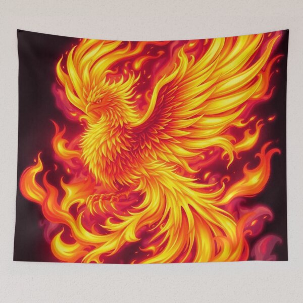 Item preview, Majestic Fiery Phoenix – Mythical Firebird Digital Art designed and sold by apoknight.
