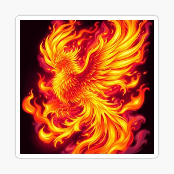 Item preview, Majestätischer feuriger Phönix – Mythischer Feuervogel Digitale Kunst designed and sold by apoknight.