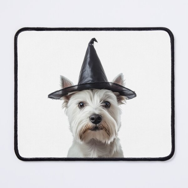 Item preview, West Highland White Terrier dog Wearing Halloween Witch Hat designed and sold by LazyOwlStore.